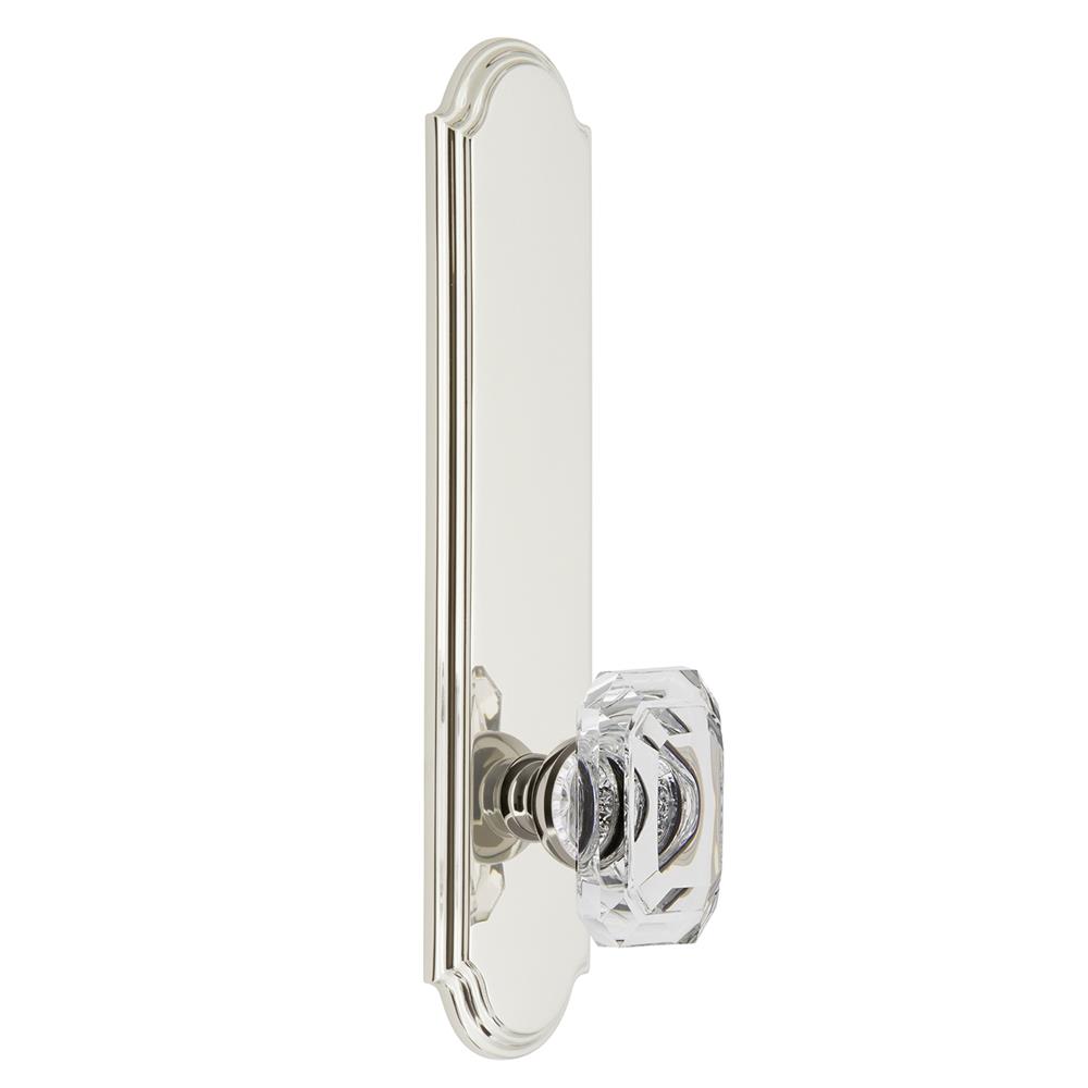 Grandeur by Nostalgic Warehouse ARCBCC Arc Tall Plate Privacy with Baguette Clear Crystal Knob in Polished Nickel
